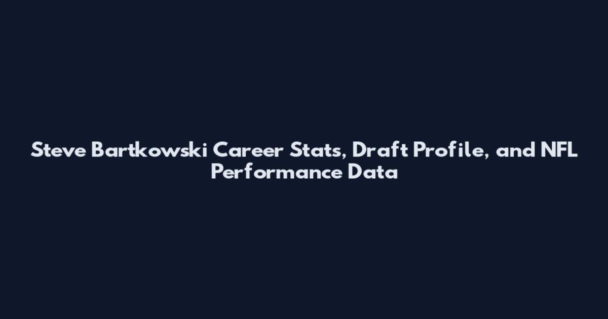 Steve Bartkowski Career Stats, Draft Profile, and NFL Performance Data