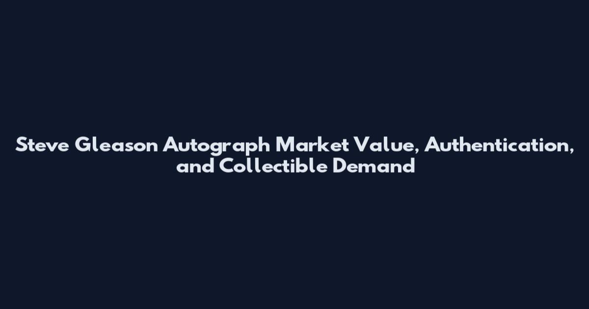Steve Gleason Autograph Market Value, Authentication, and Collectible Demand