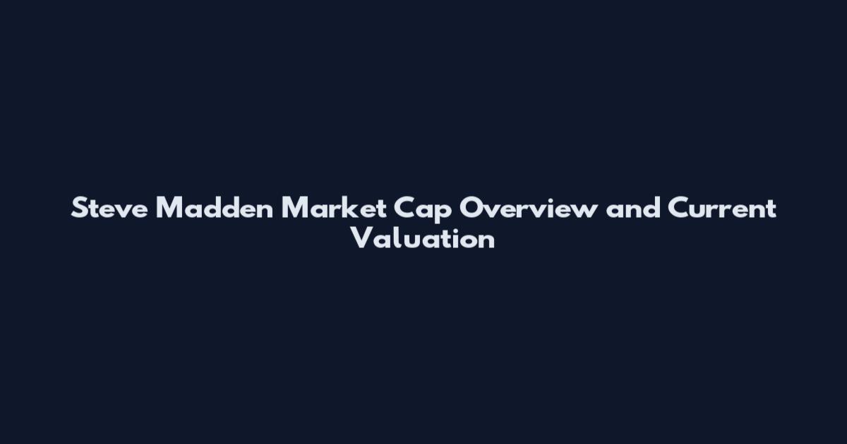 Steve Madden Market Cap Overview and Current Valuation