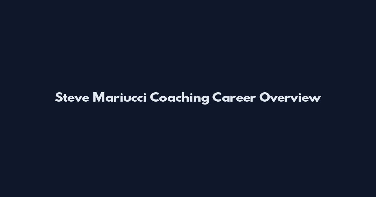 Steve Mariucci Coaching Career Overview