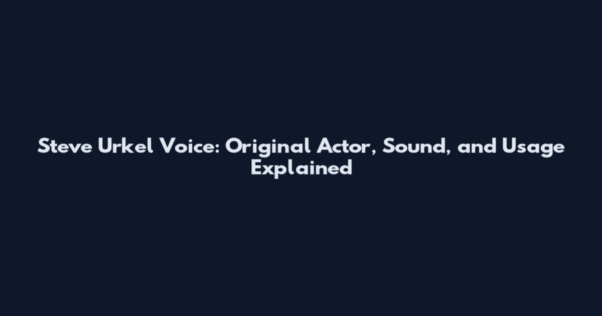 Steve Urkel Voice: Original Actor, Sound, and Usage Explained