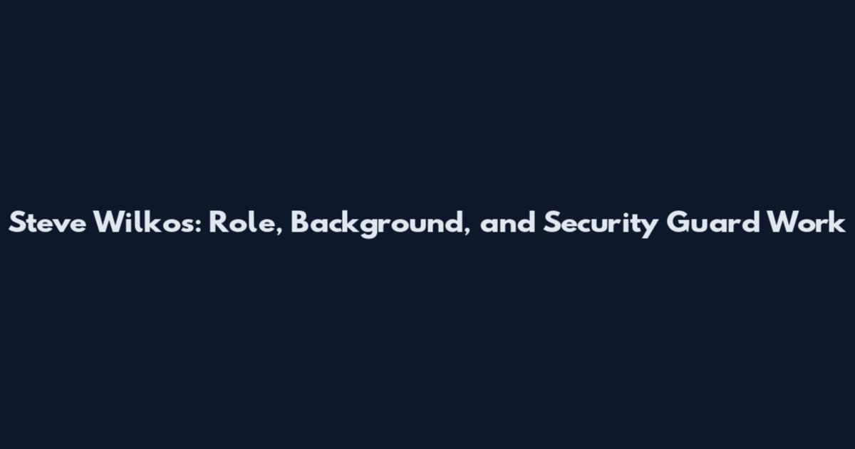 Steve Wilkos: Role, Background, and Security Guard Work