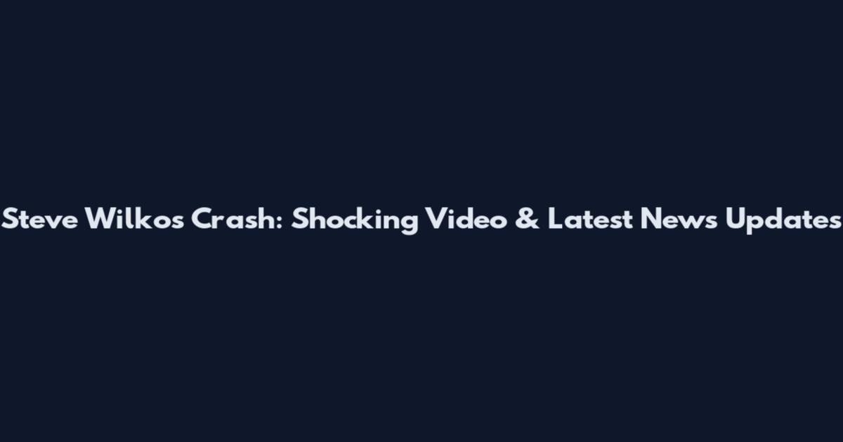 Steve Wilkos Crash: Shocking Video & Latest News Updates