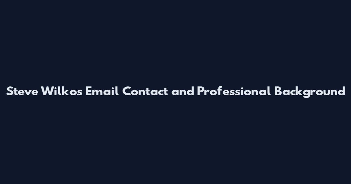 Steve Wilkos Email Contact and Professional Background