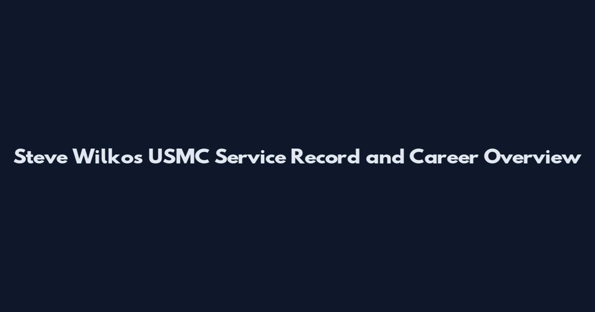 Steve Wilkos USMC Service Record and Career Overview
