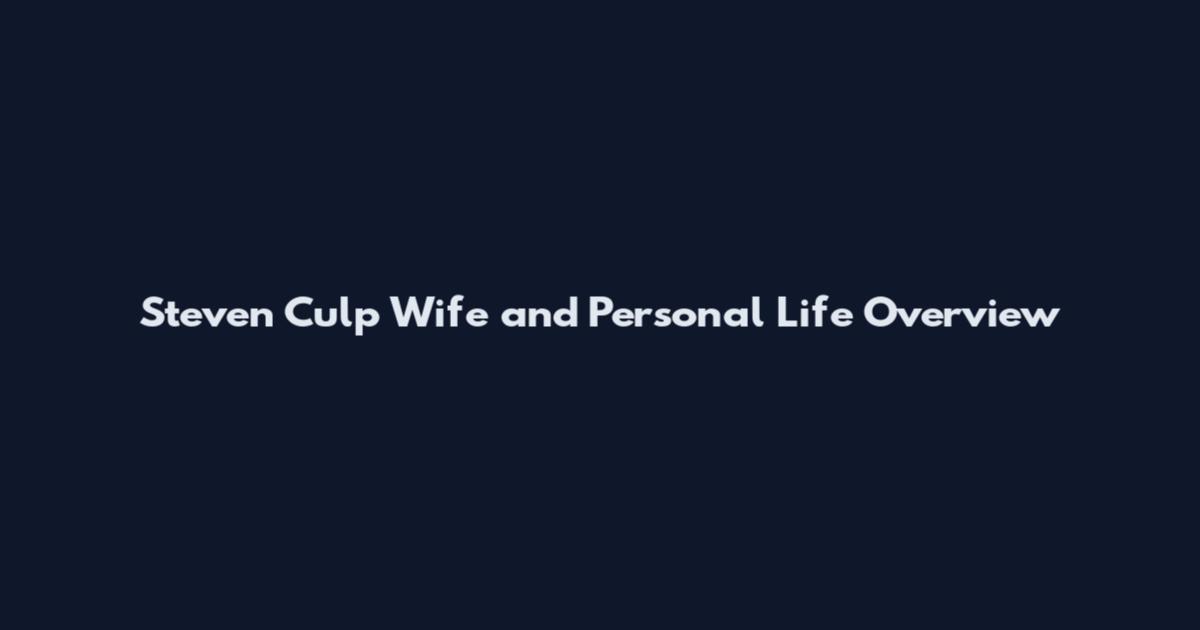 Steven Culp Wife and Personal Life Overview