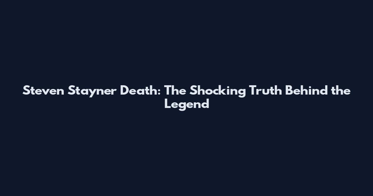 Steven Stayner Death: The Shocking Truth Behind the Legend