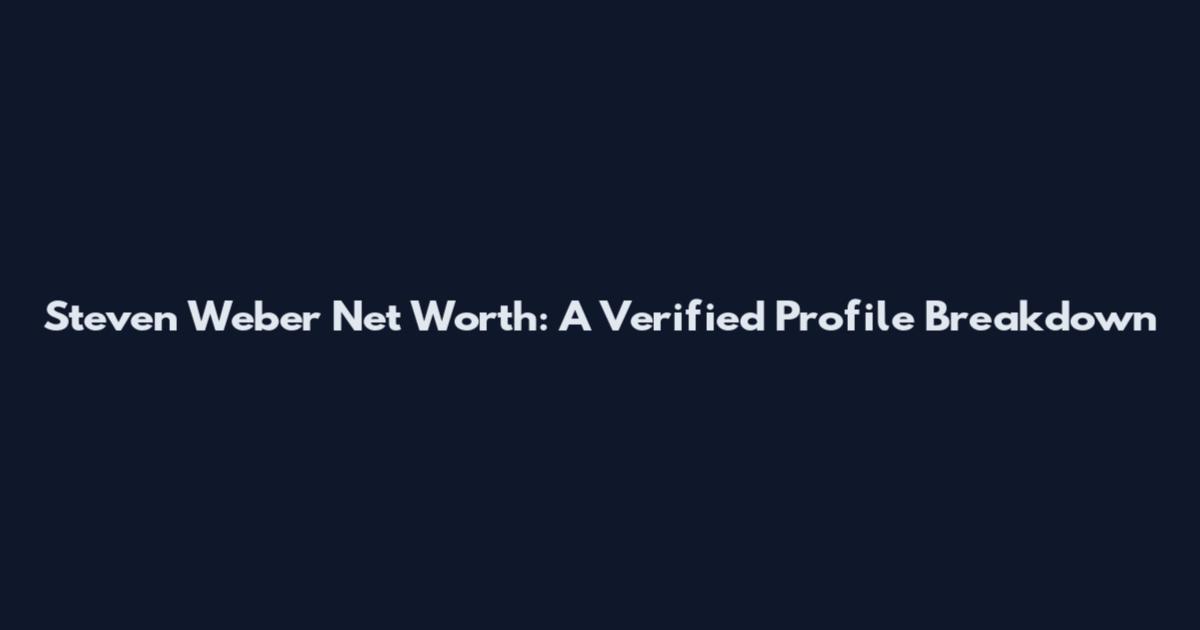 Steven Weber Net Worth: A Verified Profile Breakdown