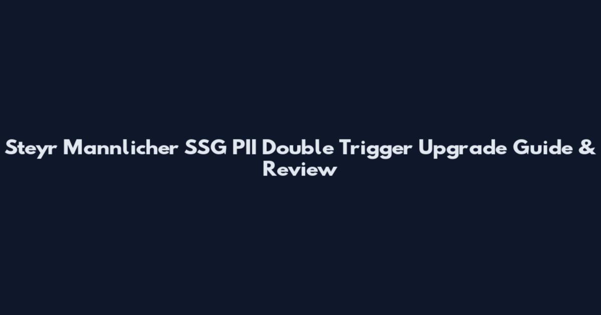 Steyr Mannlicher SSG PII Double Trigger Upgrade Guide & Review