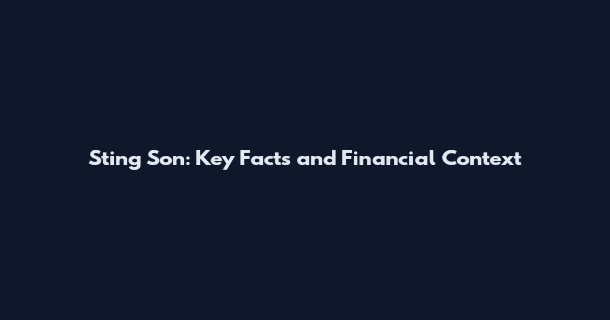Sting Son: Key Facts and Financial Context