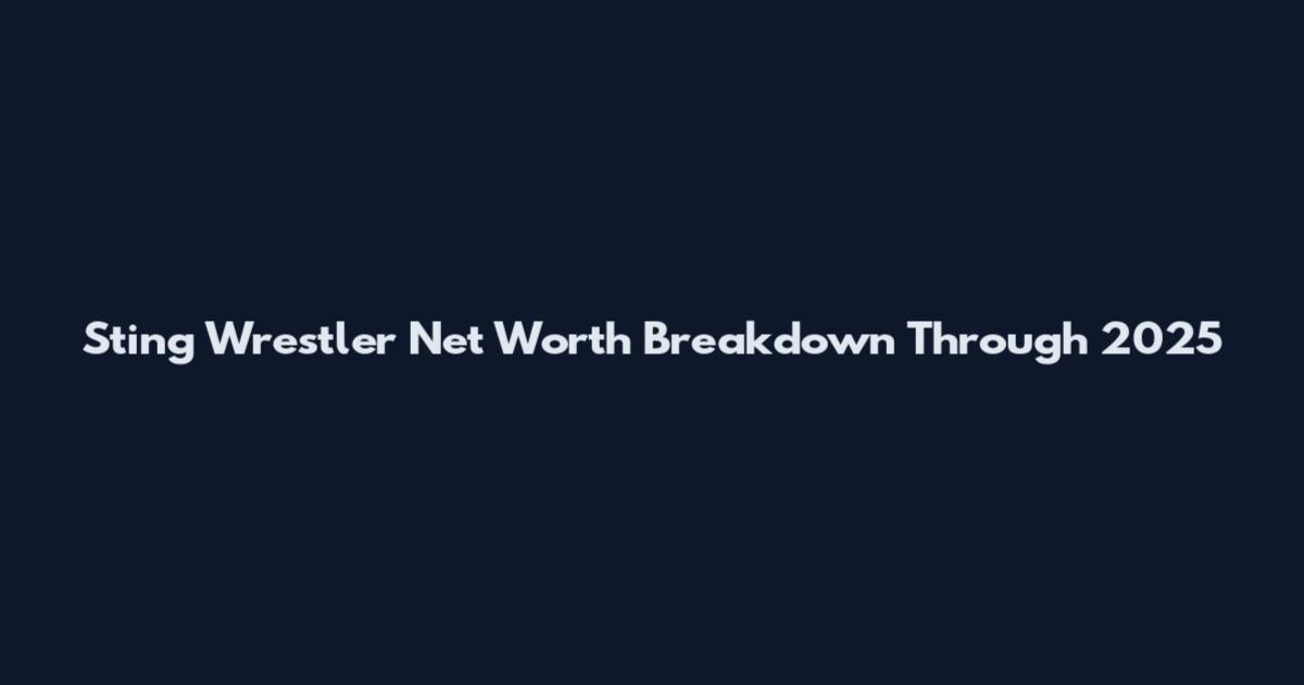 Sting Wrestler Net Worth Breakdown Through 2025