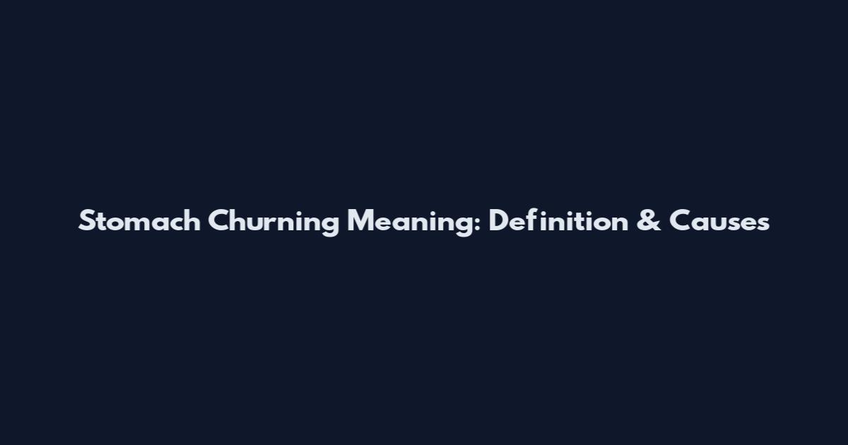 Stomach Churning Meaning: Definition & Causes