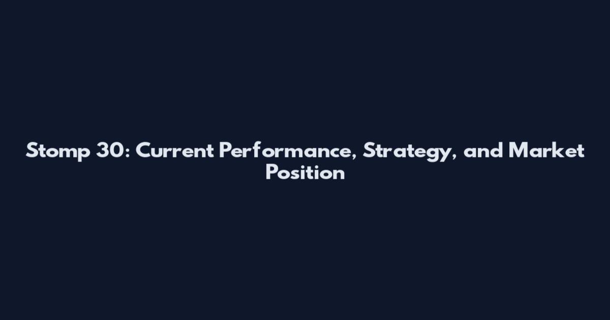 Stomp 30: Current Performance, Strategy, and Market Position