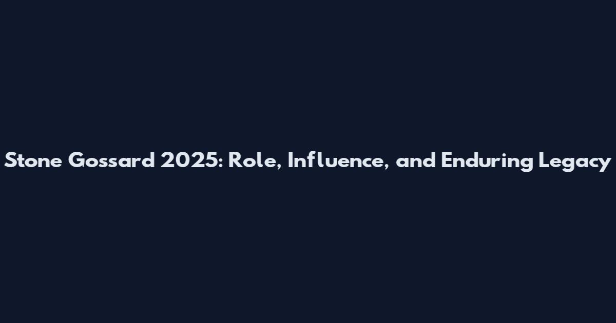 Stone Gossard 2025: Role, Influence, and Enduring Legacy
