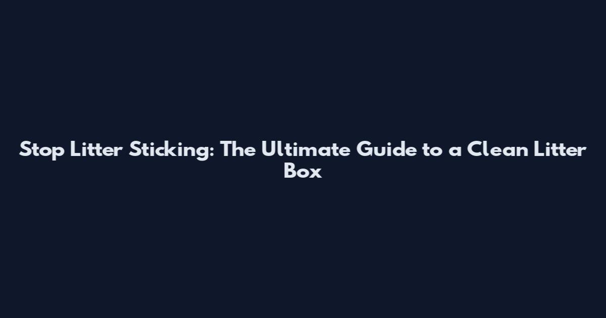 Stop Litter Sticking: The Ultimate Guide to a Clean Litter Box