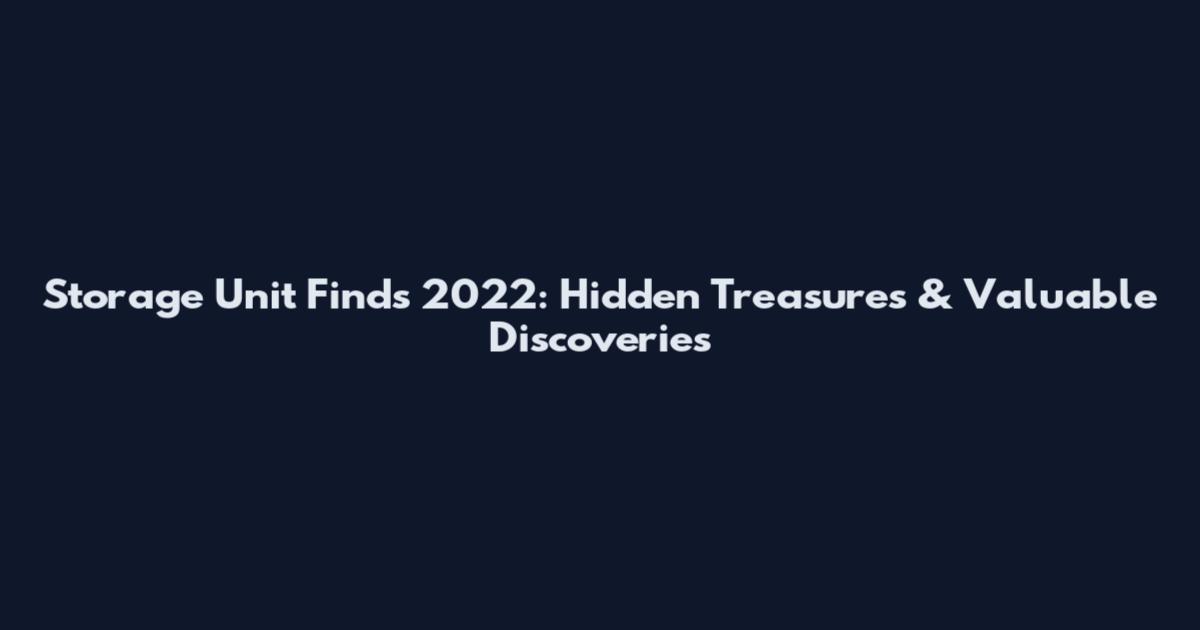 Storage Unit Finds 2022: Hidden Treasures & Valuable Discoveries