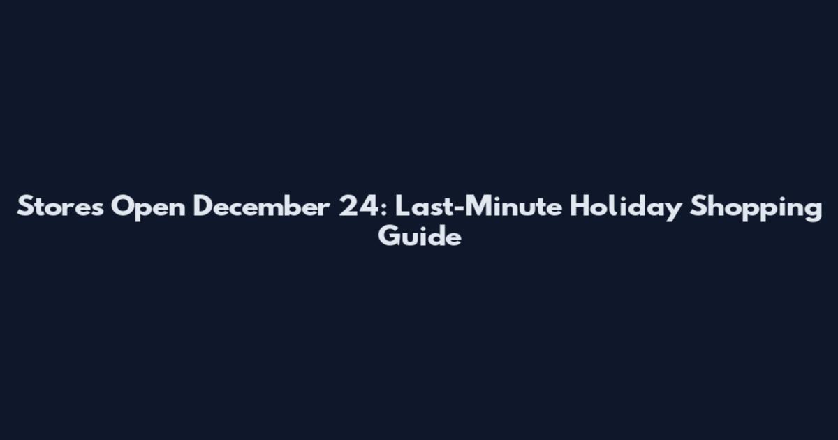 Stores Open December 24: Last-Minute Holiday Shopping Guide