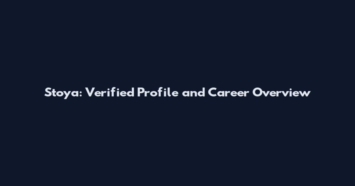 Stoya: Verified Profile and Career Overview