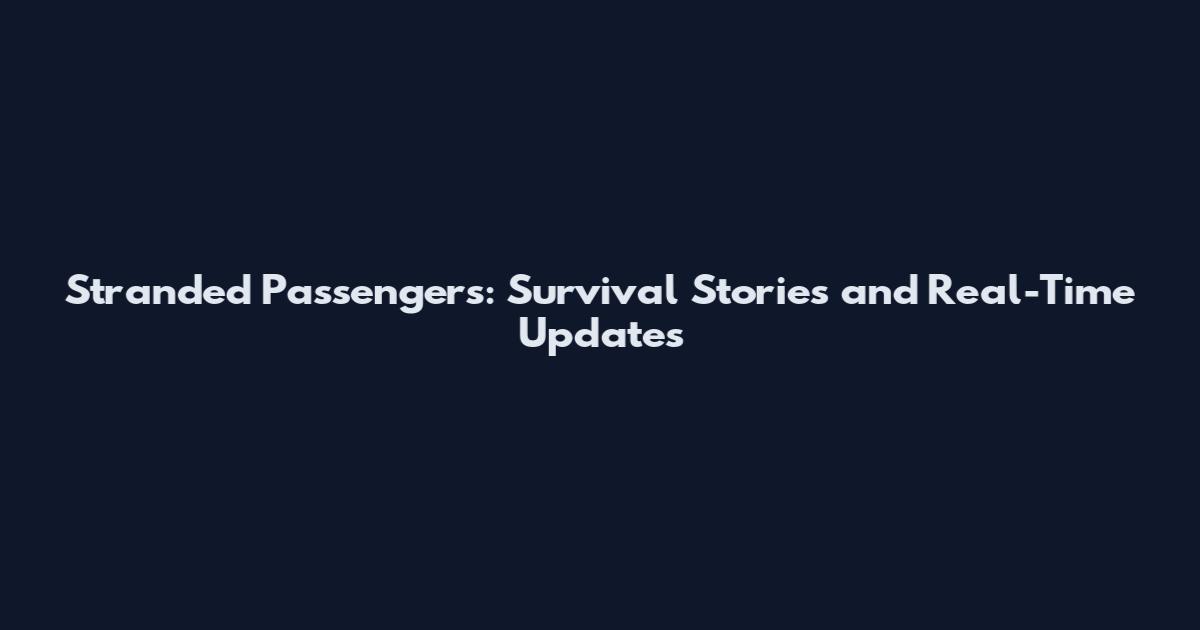 Stranded Passengers: Survival Stories and Real-Time Updates