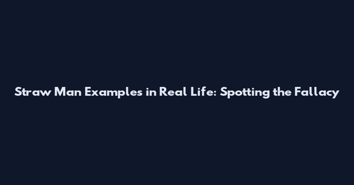 Straw Man Examples in Real Life: Spotting the Fallacy