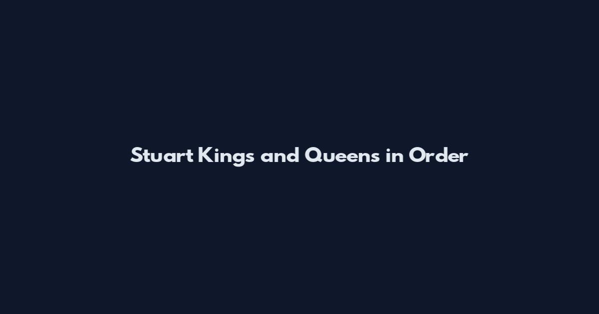 Stuart Kings and Queens in Order