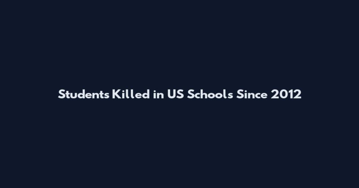 Students Killed in US Schools Since 2012