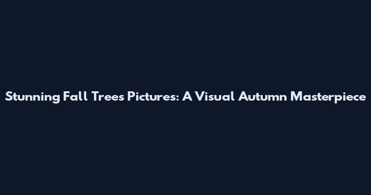 Stunning Fall Trees Pictures: A Visual Autumn Masterpiece