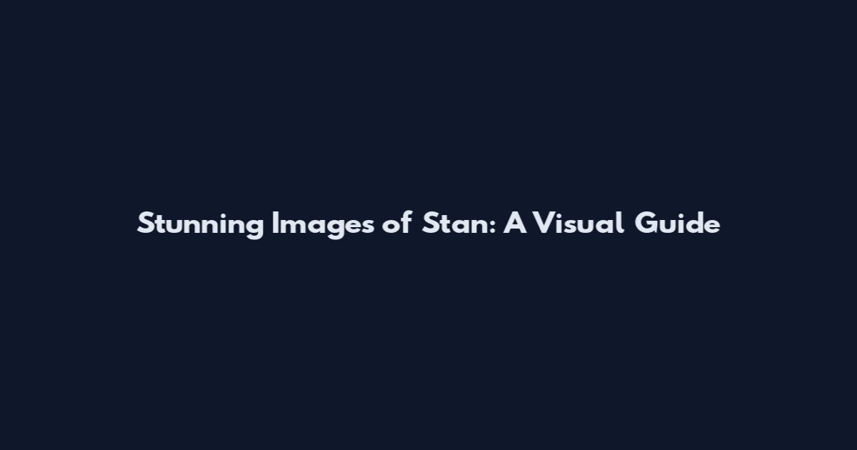 Stunning Images of Stan: A Visual Guide