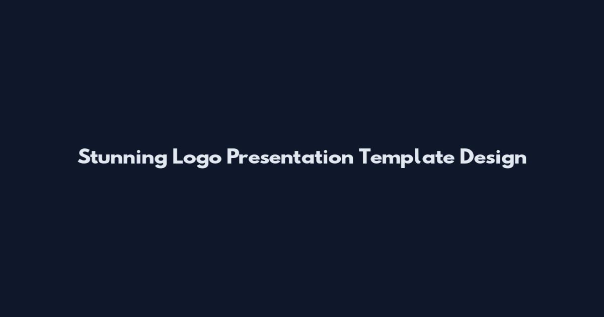 Stunning Logo Presentation Template Design