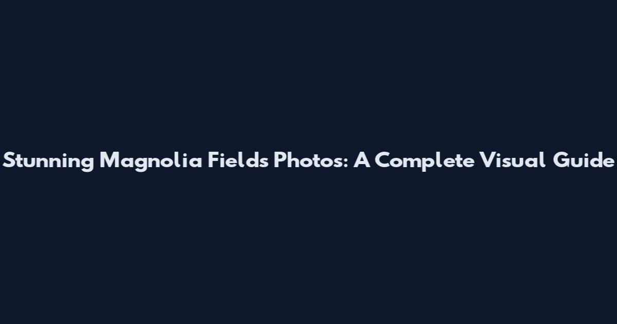 Stunning Magnolia Fields Photos: A Complete Visual Guide
