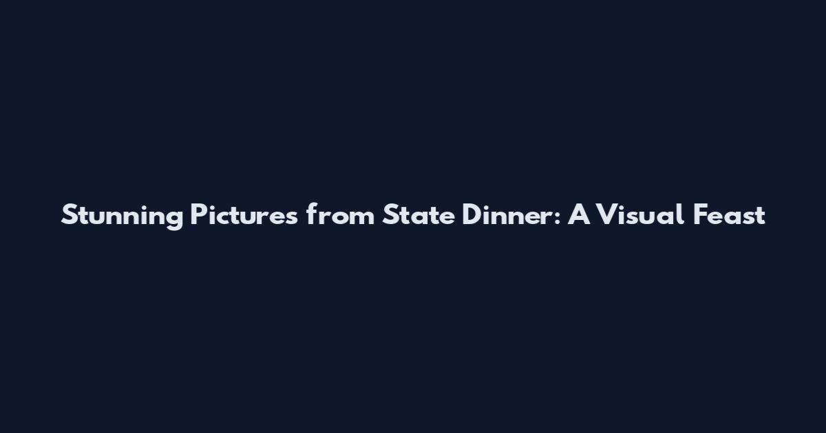 Stunning Pictures from State Dinner: A Visual Feast