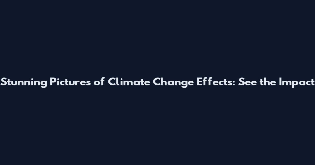 Stunning Pictures of Climate Change Effects: See the Impact