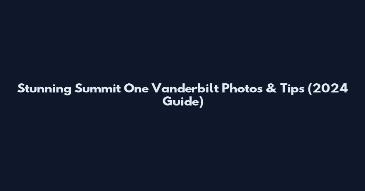 Stunning Summit One Vanderbilt Photos & Tips (2024 Guide)