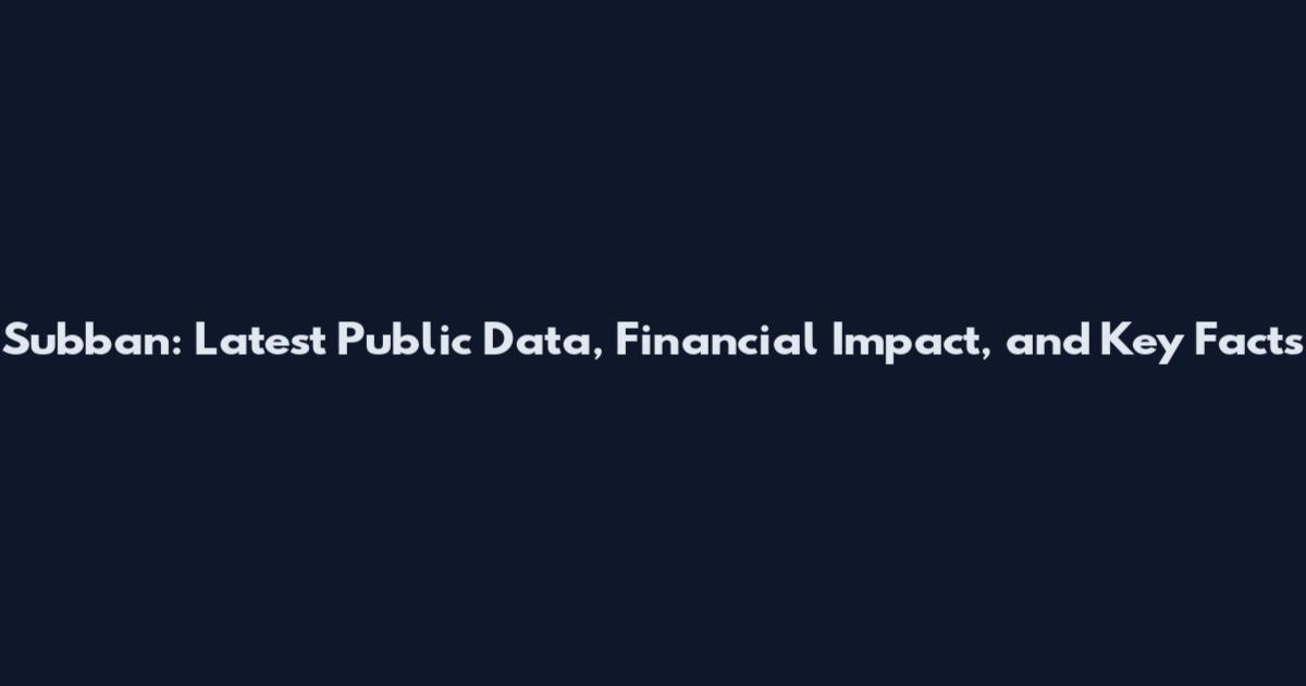 Subban: Latest Public Data, Financial Impact, and Key Facts