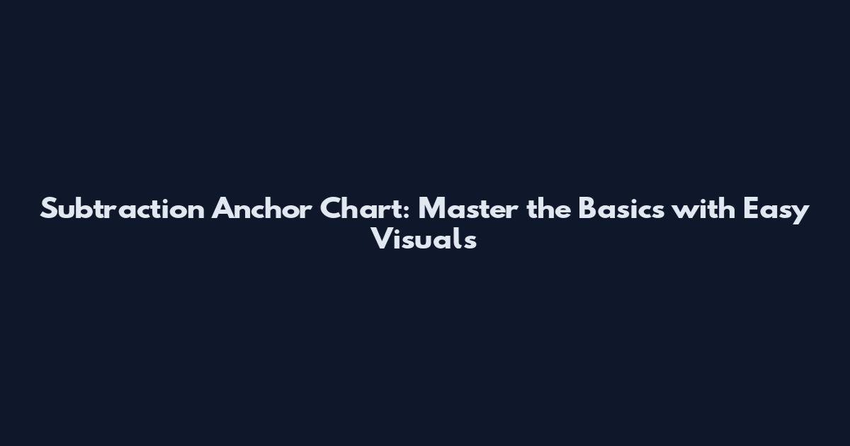 Subtraction Anchor Chart: Master the Basics with Easy Visuals