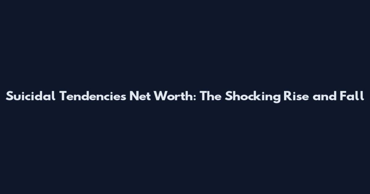 Suicidal Tendencies Net Worth: The Shocking Rise and Fall