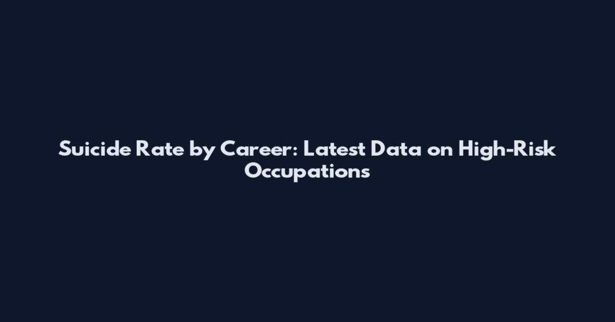 Suicide Rate by Career: Latest Data on High-Risk Occupations