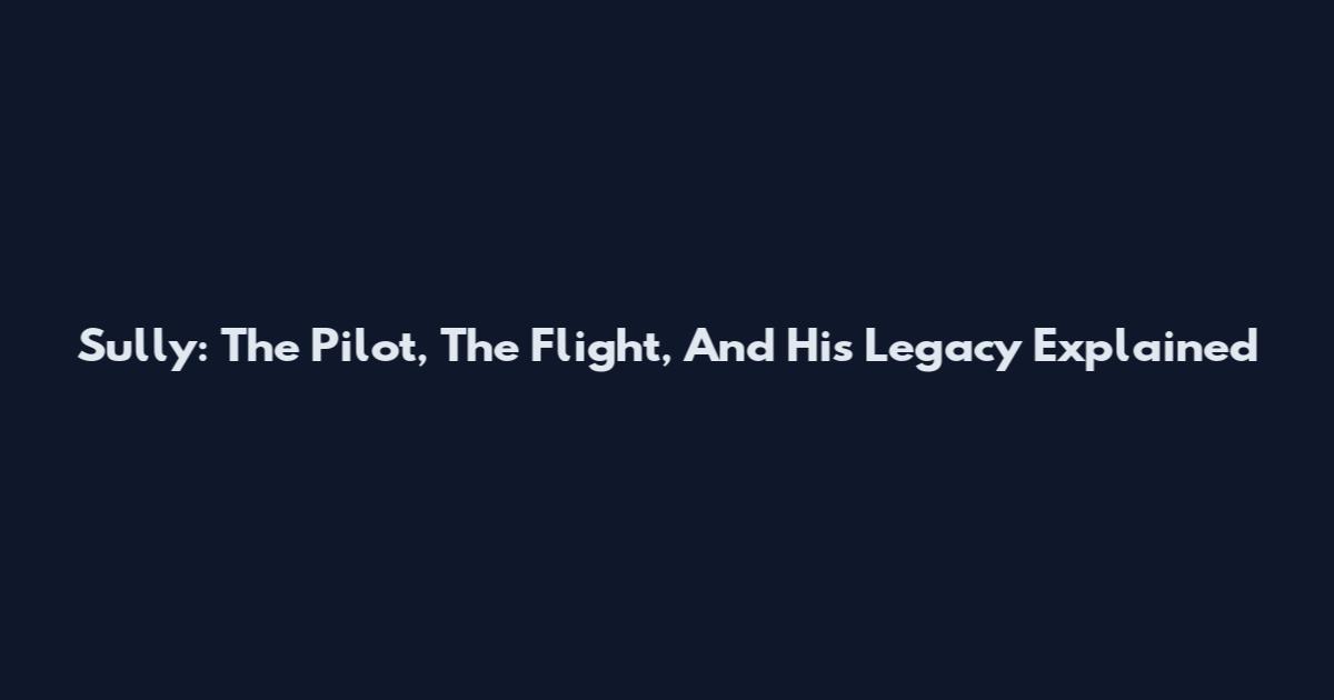 Sully: The Pilot, The Flight, And His Legacy Explained
