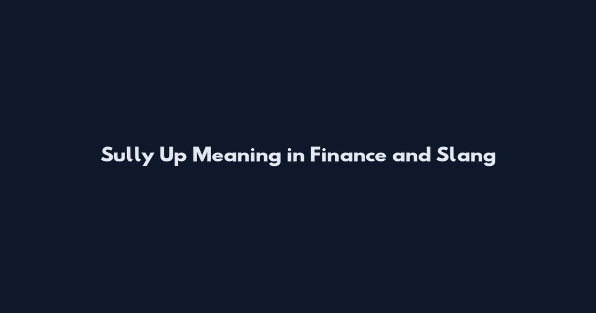 Sully Up Meaning in Finance and Slang