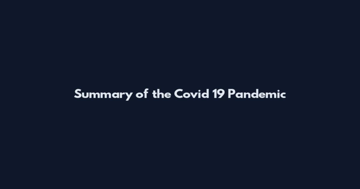 Summary of the Covid 19 Pandemic
