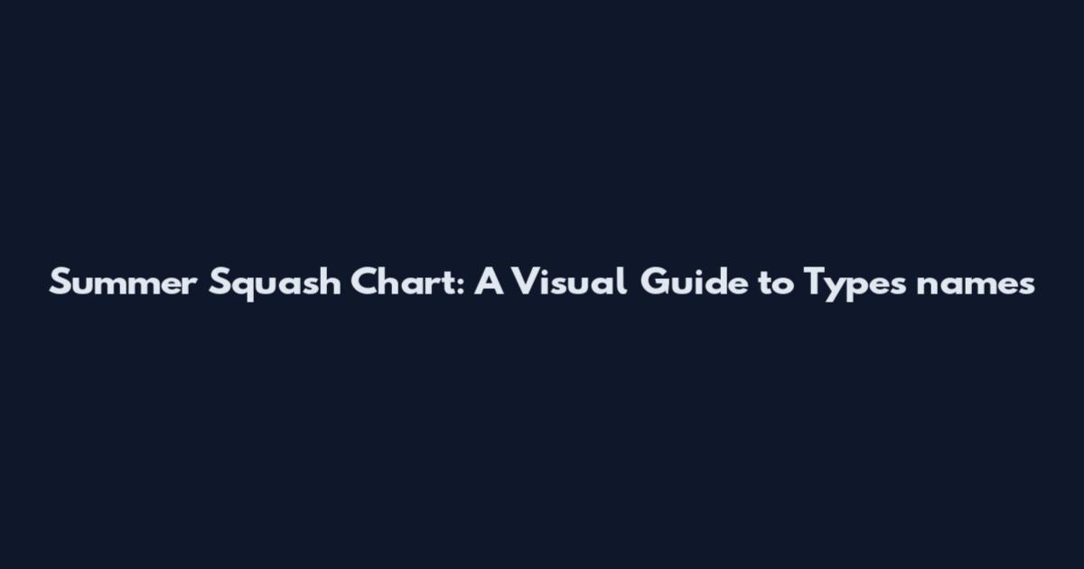 Summer Squash Chart: A Visual Guide to Types names