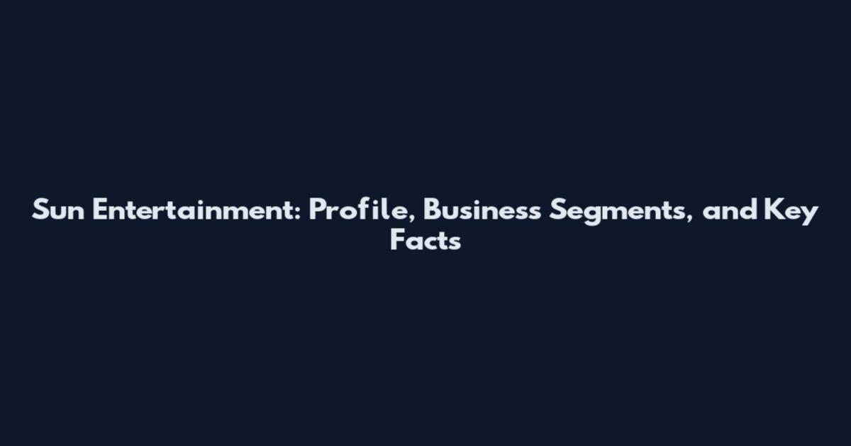 Sun Entertainment: Profile, Business Segments, and Key Facts