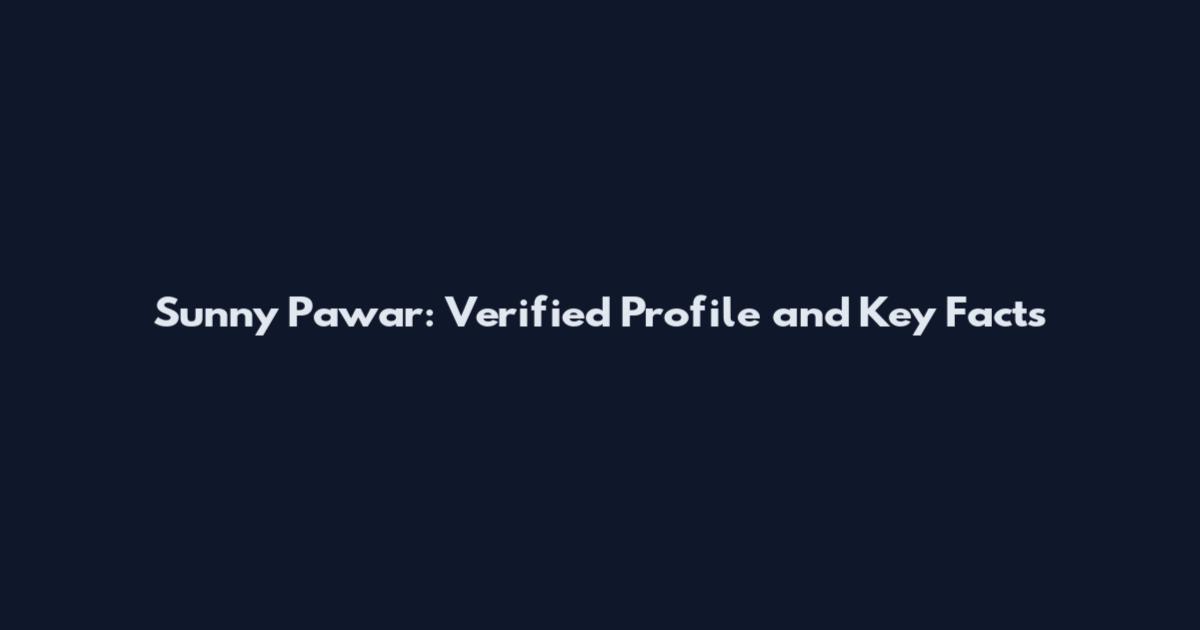 Sunny Pawar: Verified Profile and Key Facts