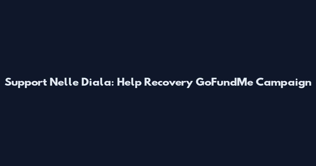 Support Nelle Diala: Help Recovery GoFundMe Campaign