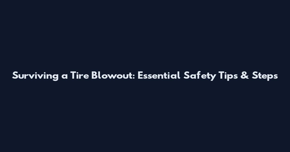 Surviving a Tire Blowout: Essential Safety Tips & Steps