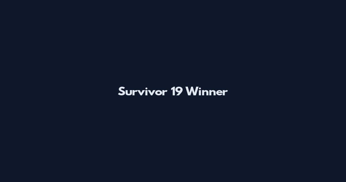 Survivor 19 Winner