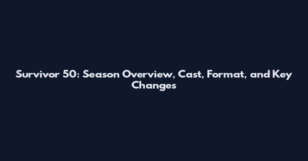 Survivor 50: Season Overview, Cast, Format, and Key Changes