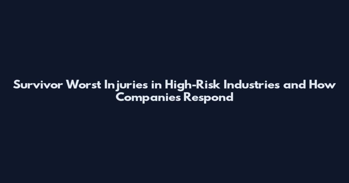 Survivor Worst Injuries in High-Risk Industries and How Companies Respond