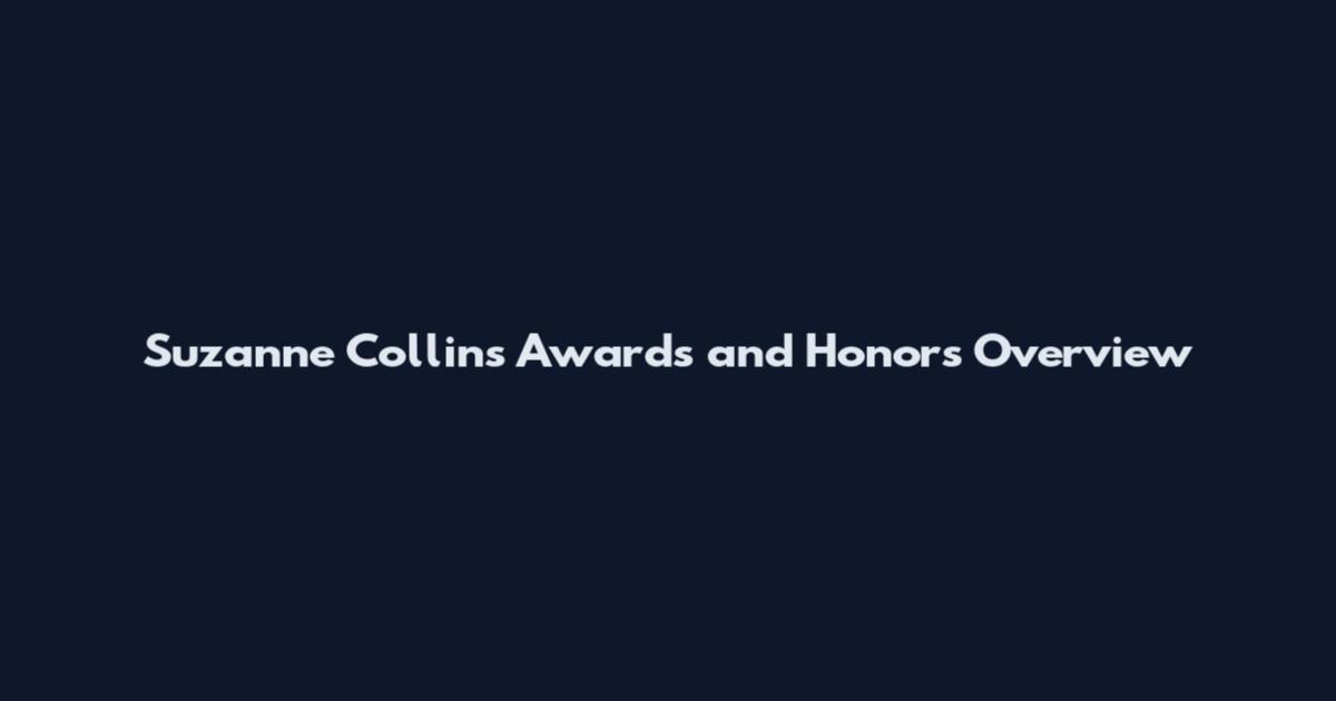 Suzanne Collins Awards and Honors Overview