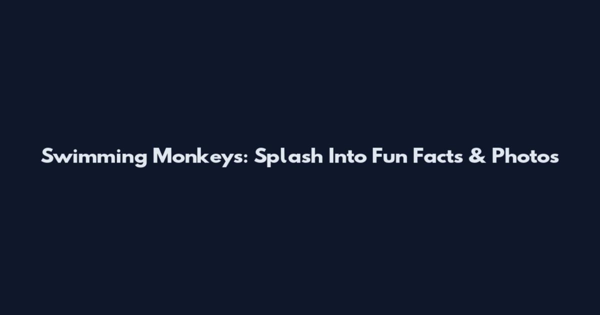 Swimming Monkeys: Splash Into Fun Facts & Photos